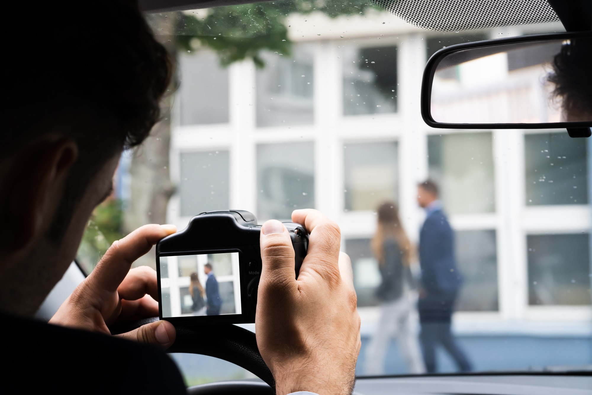Private Detective Spying. Investigation And Surveillance With Camera.